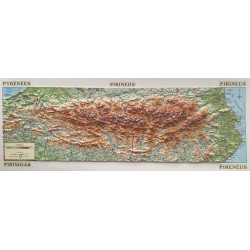 Pirineos Mapa en Relieve (62x22cm)