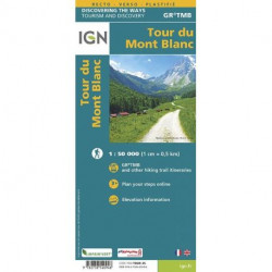 Tour du Mont Blanc 1:50.000 Plastificat